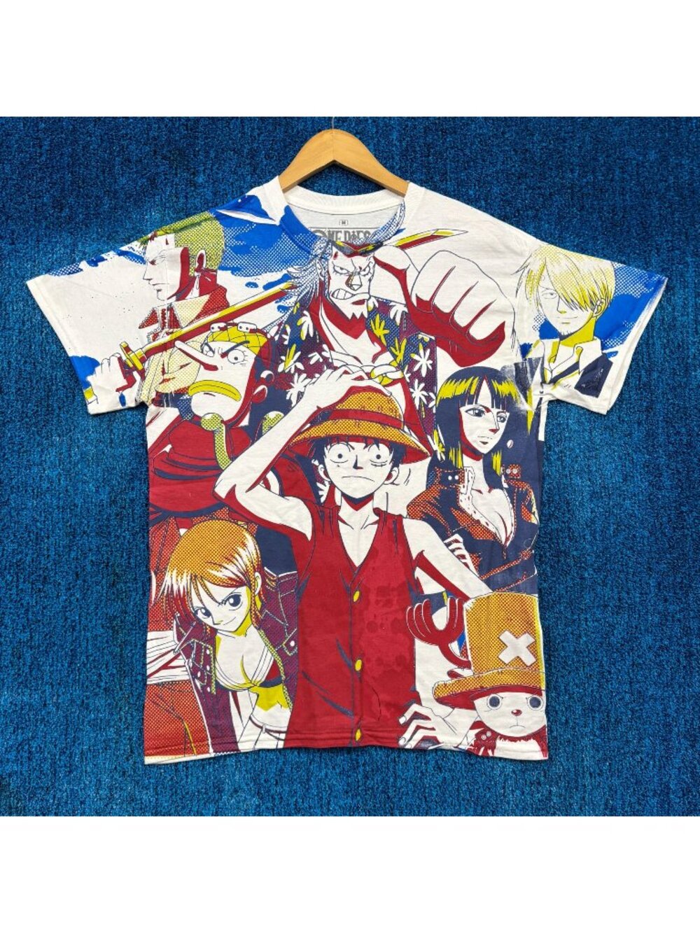 One Piece Luffy Anime White T-Shirt Size Medium
